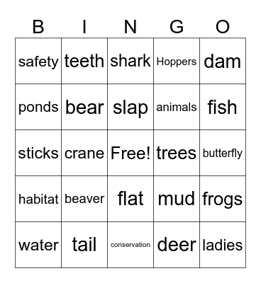 BEAVERS Bingo Card