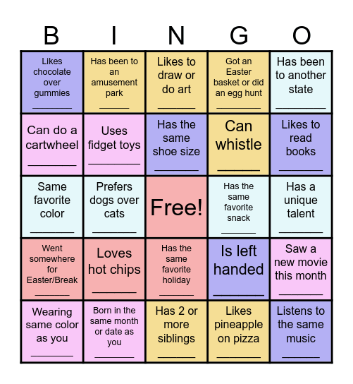 Who in group...? Bingo Card