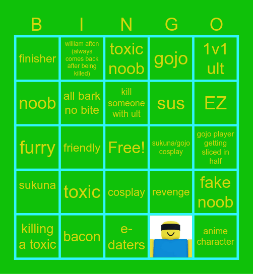 jjs bingo Card