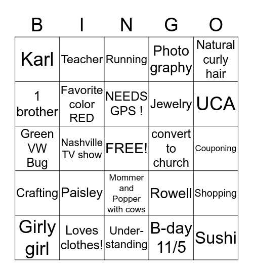 Angela Smith Trivia! Bingo Card