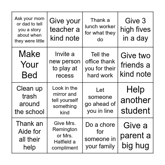 Kindness BINGO! Bingo Card