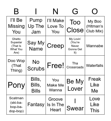 90S RD 2 Bingo Card