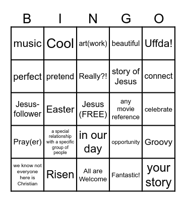 Bill's Bingo Card