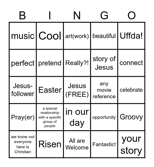 Bill's Bingo Card