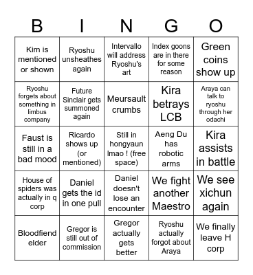 Intervallo VII: Twining Threads Bingo Card