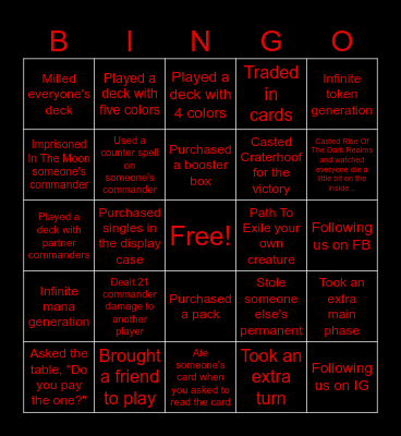 Heavy Meta Gaming MTG BINGO Card