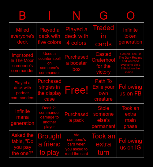 Heavy Meta Gaming MTG BINGO Card