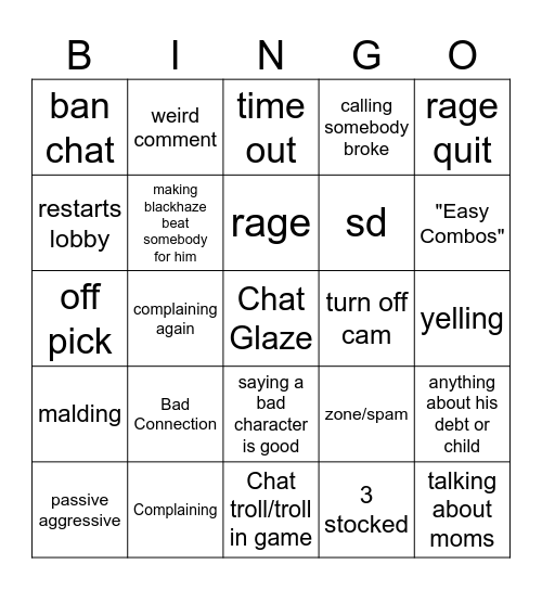 LTG bingo Card
