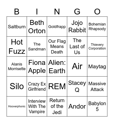 Bart's Leftovers Bingo Card