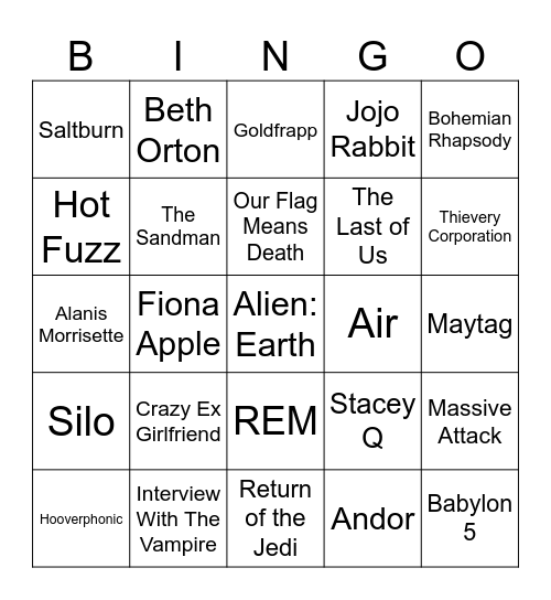 Bart's Leftovers Bingo Card