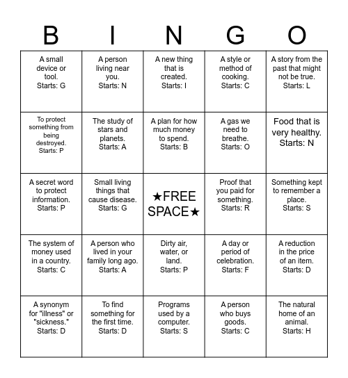 THE WORD HUNT BINGO Card