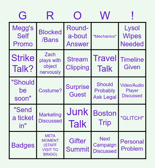WITTY WEDNESDAY BINGO Card