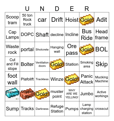 underground Bingo Card