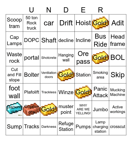 underground Bingo Card