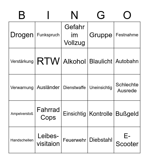 110 Hannover Bingo Card