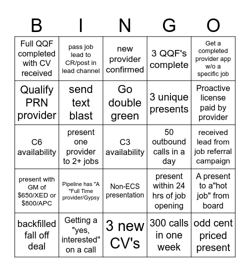 Light up the phones PR Bingo Card