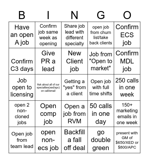 Light up the phones CR Bingo Card