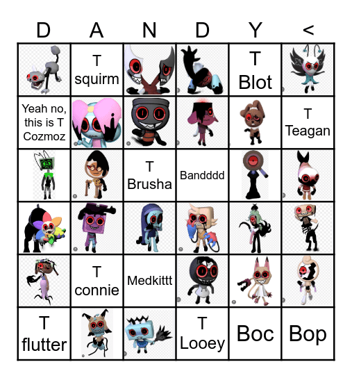 Dandy’s World Twisteds Bingo Card