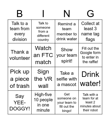 VR Blackout Bingo - World ed! Bingo Card