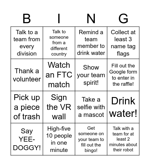 VR Blackout Bingo - World ed! Bingo Card