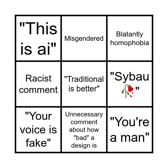 Yt shorts bingo(negative) Bingo Card