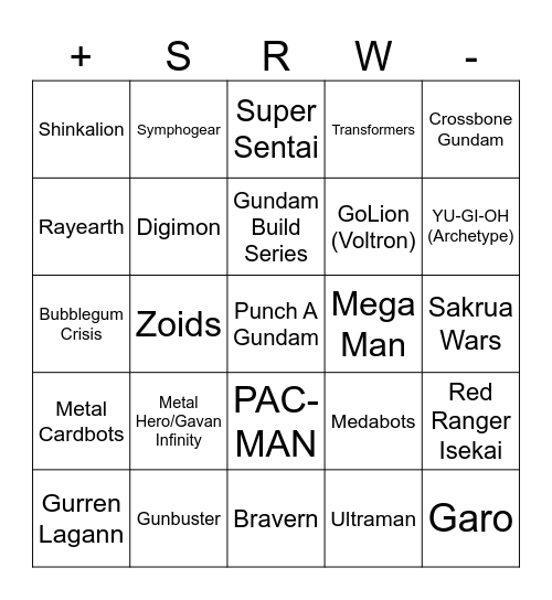 SRW DLC 4/20 Ver. Bingo Card
