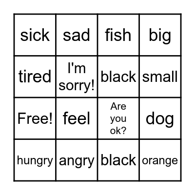 ESL Bingo Card