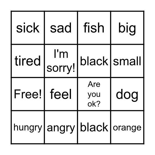 ESL Bingo Card