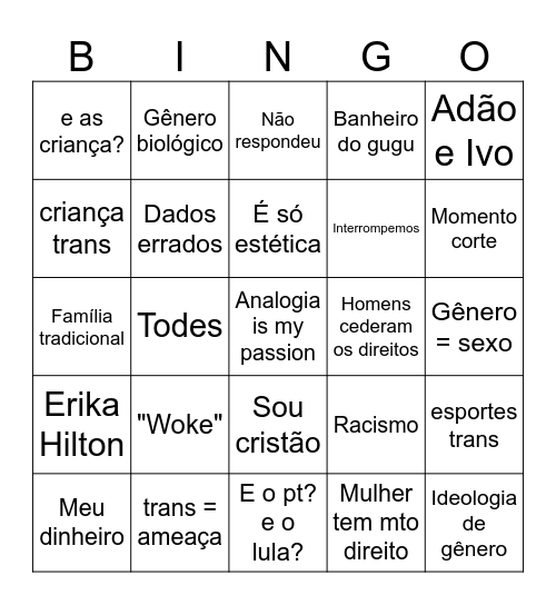 LGBTodes Bingo Card