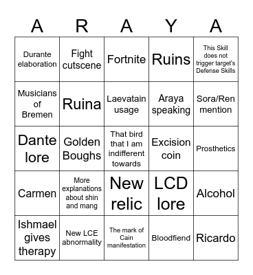 Twining Threads Bingo Card