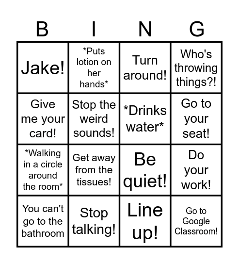 Mrs. Rangel Bingo Card