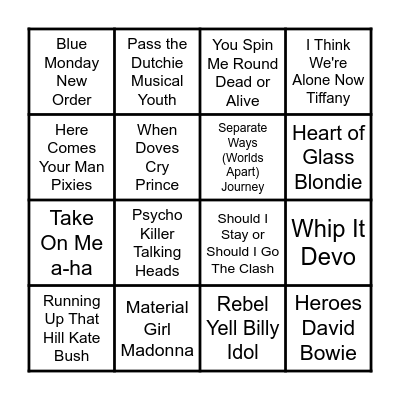 Stranger Sings Bingo! Bingo Card