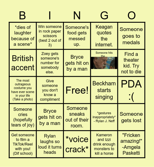 State Theater Bingo Card