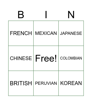 BINGO! Bingo Card