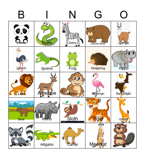 WILDLIFE Bingo Card
