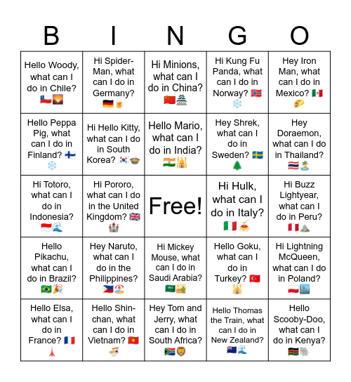 B11 L12 Hey Iron Man, what can I do in Mexico? 🇲🇽🌮 Bingo Card