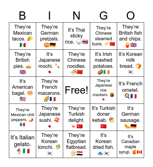 B11 L14 It’s Korean dried fish. 🐟🇰🇷 Bingo Card