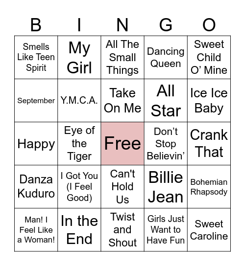 Best of the Decades Bingo Card