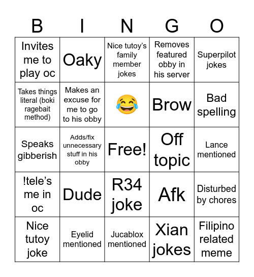 Boki bingo Card