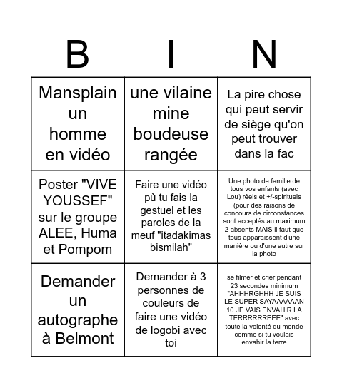Laurianne Bingo Card