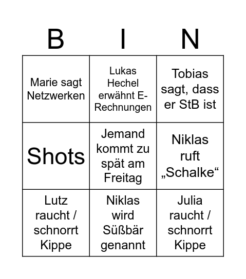 Service Line Meeting 2026 Bingo Card