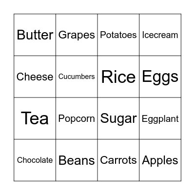 GROCERY BINGO Card