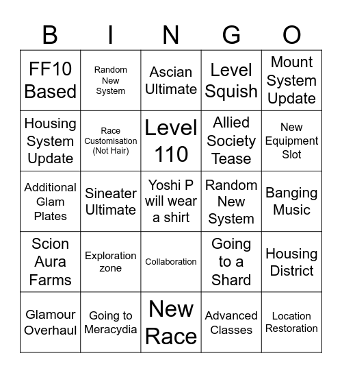 NA Fanfest 2026 Bingo Card