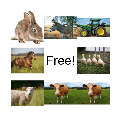 Farm Yard Bingo! Bingo Card
