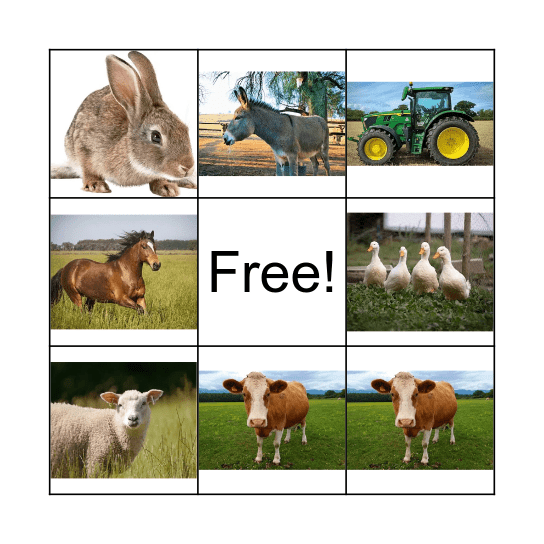 Farm Yard Bingo! Bingo Card