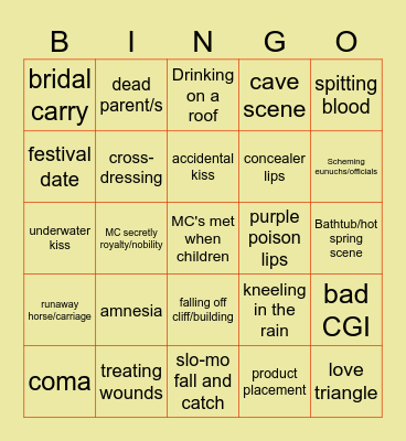 C Drama Bingo V3 Bingo Card