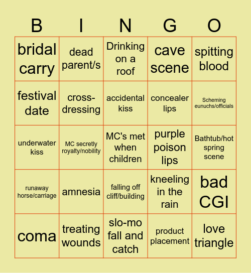 C Drama Bingo V3 Bingo Card