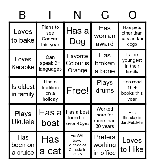 Office Bingo Card