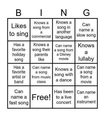 Find someone who... Bingo Card