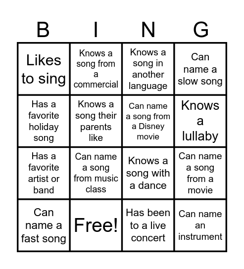 Find someone who... Bingo Card